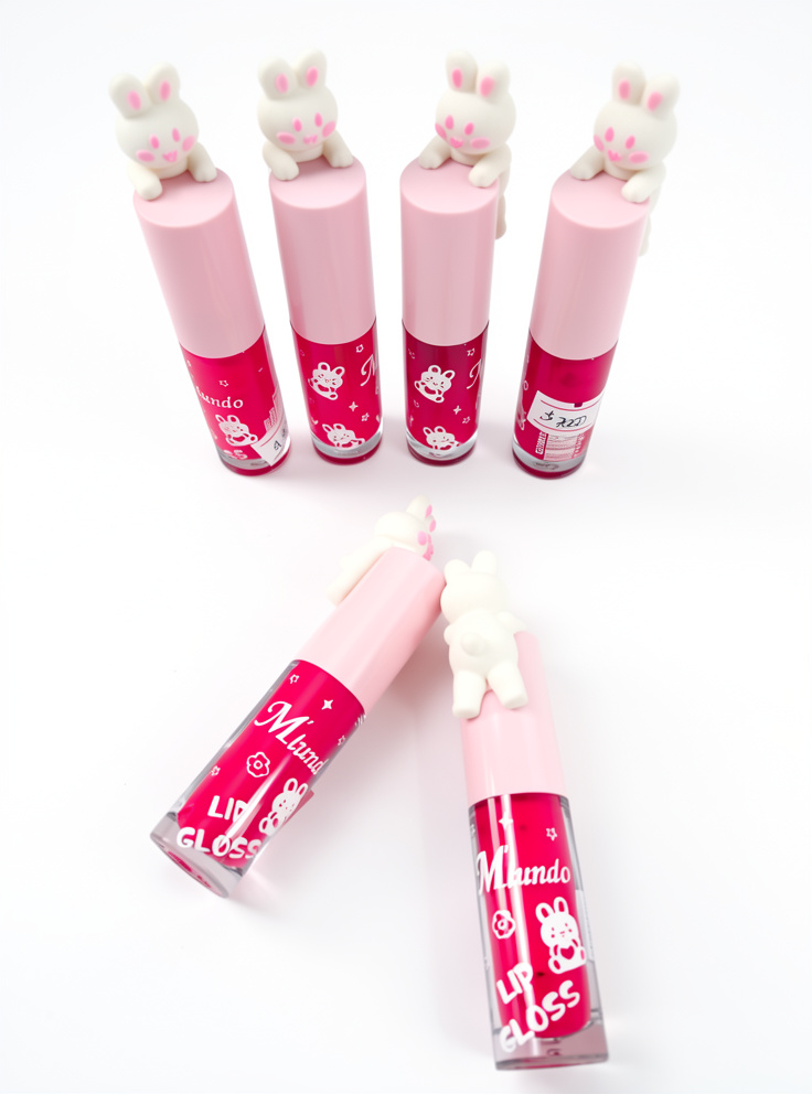 Labial lipgloss tapa conejo