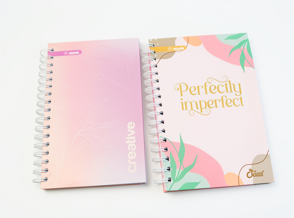 Cuaderno arg. 5mat. Peq. mujer Marfil