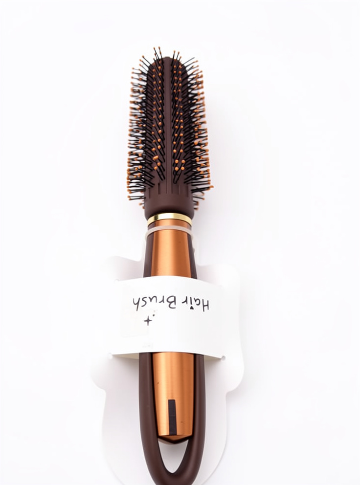 Cepillo redondo marron mango metal. Hair