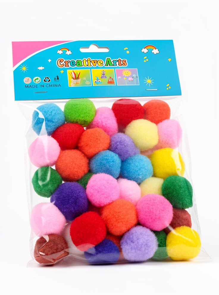 Pompon de colores grande paq.