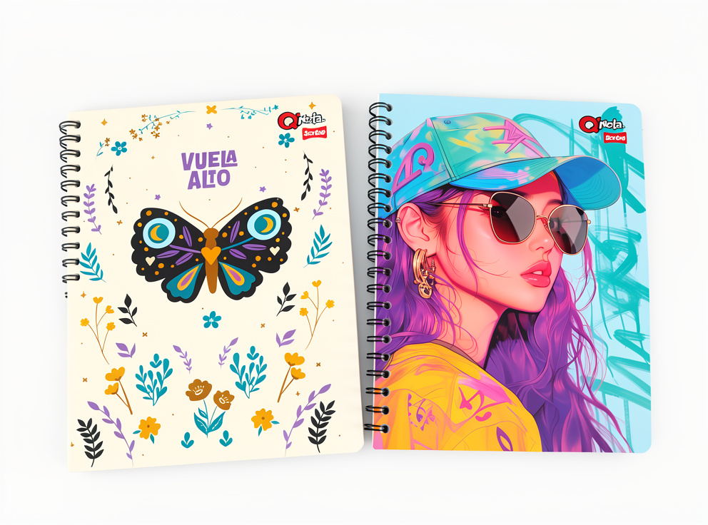 Cuaderno arg. 80H. Grande Cuadros mujer Qnotas-Scribe