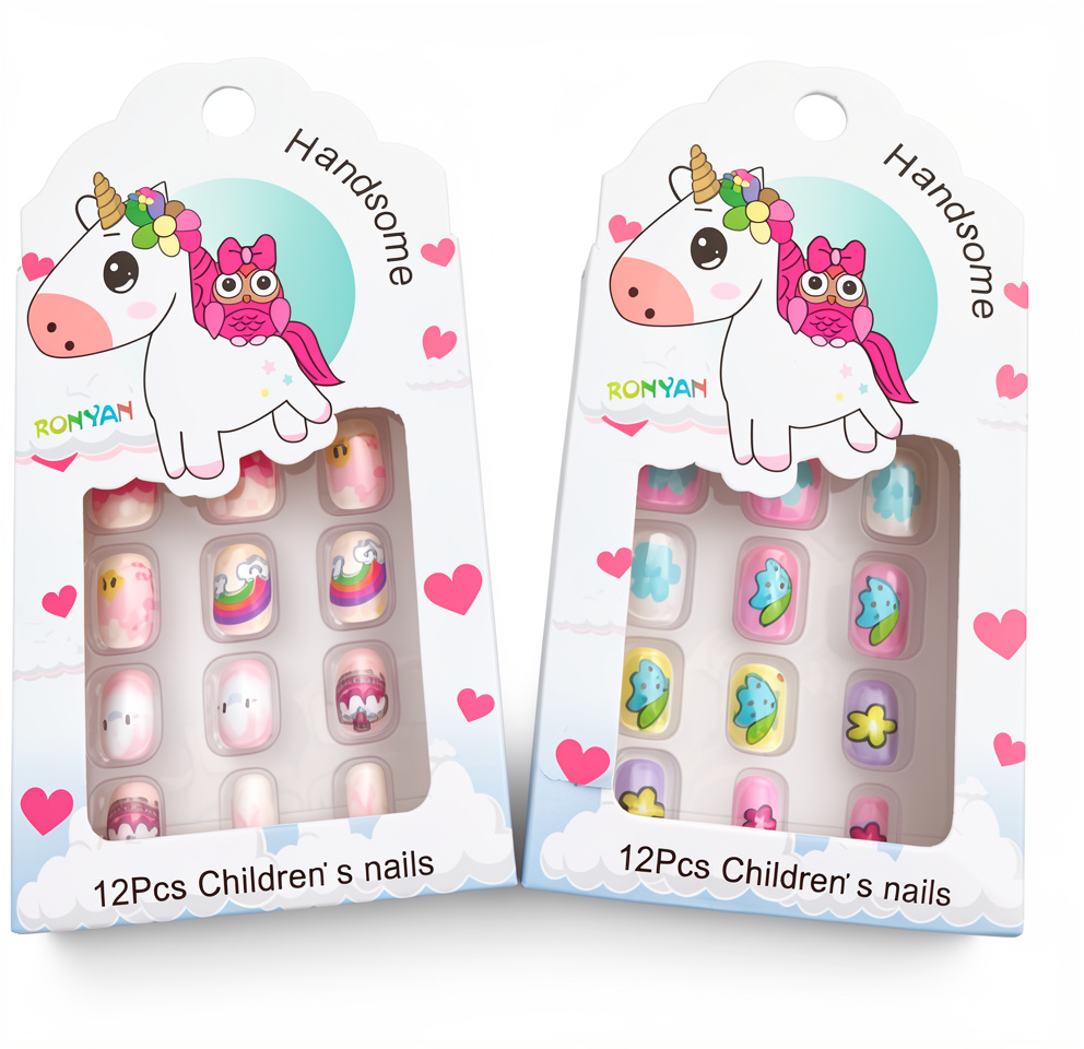 Uñas postizas decor niña 12und