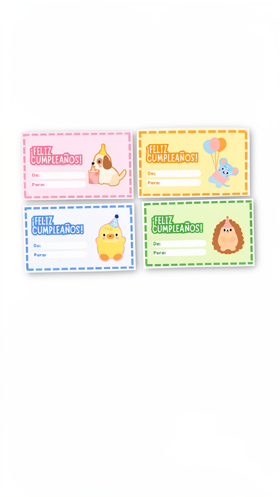 Tarjeta De Para f.c diseño animales infantiles