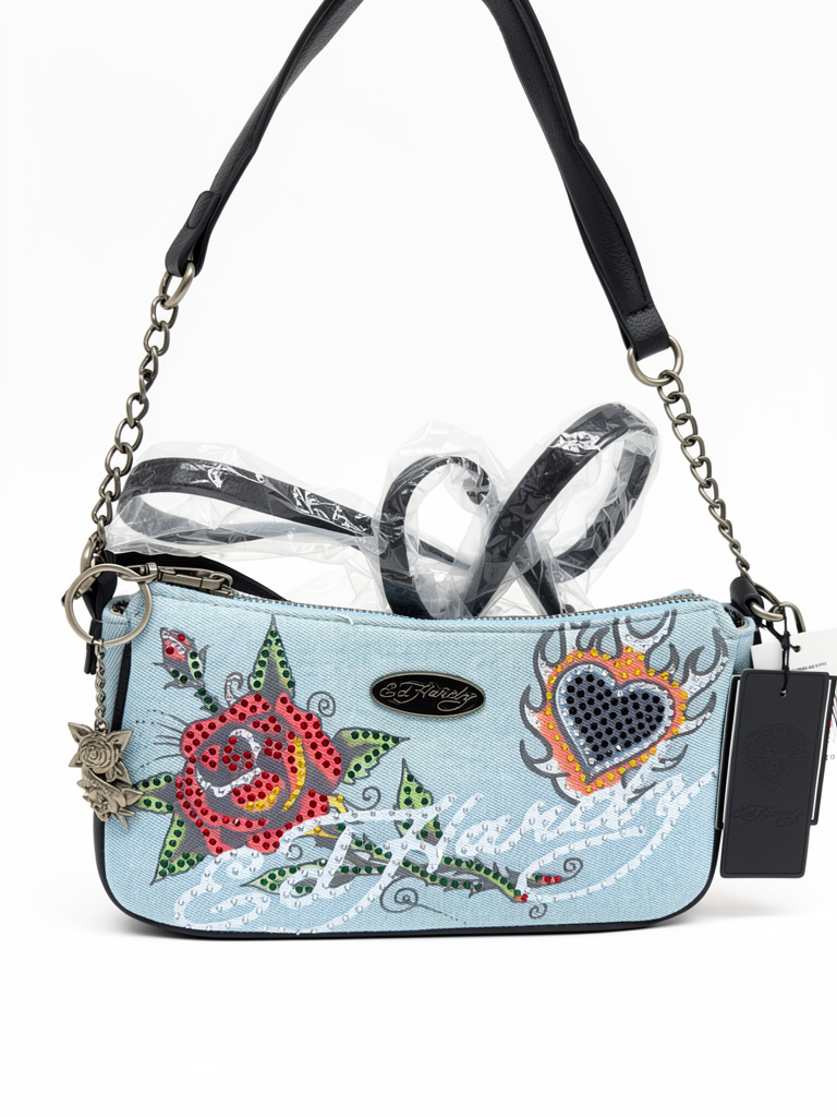 Bolsa pequeña mezclilla Ed Hardy