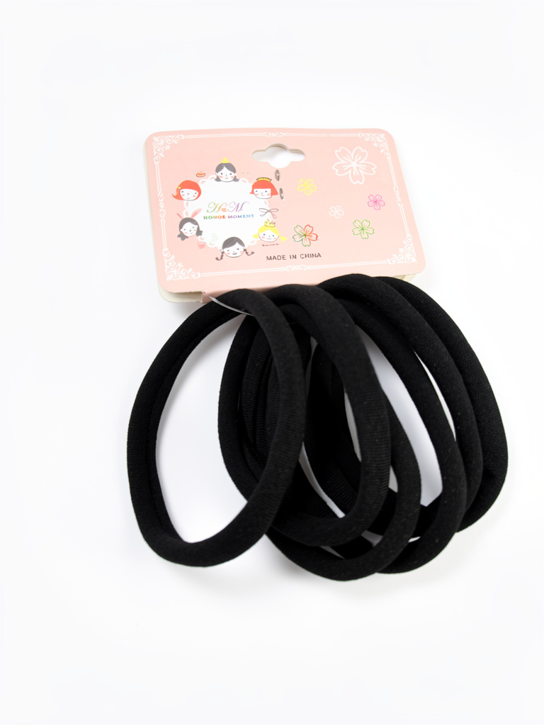 Ligas negras para cabello paquete de 6