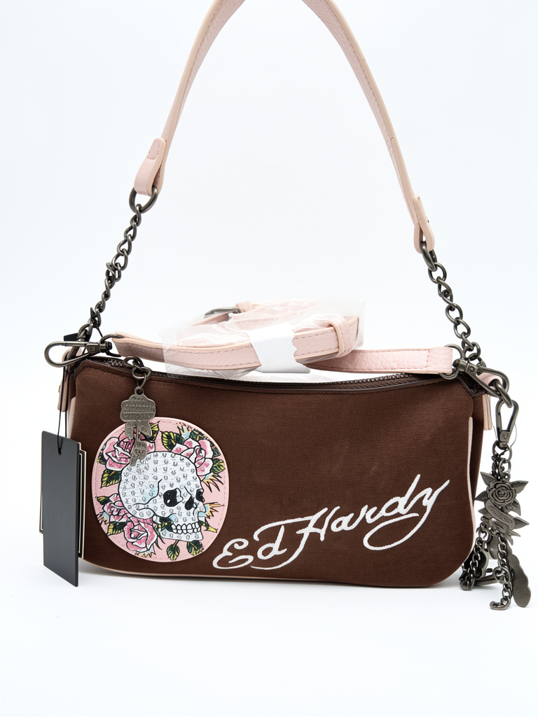 Bolsa pequeña de Hardy café con rosa