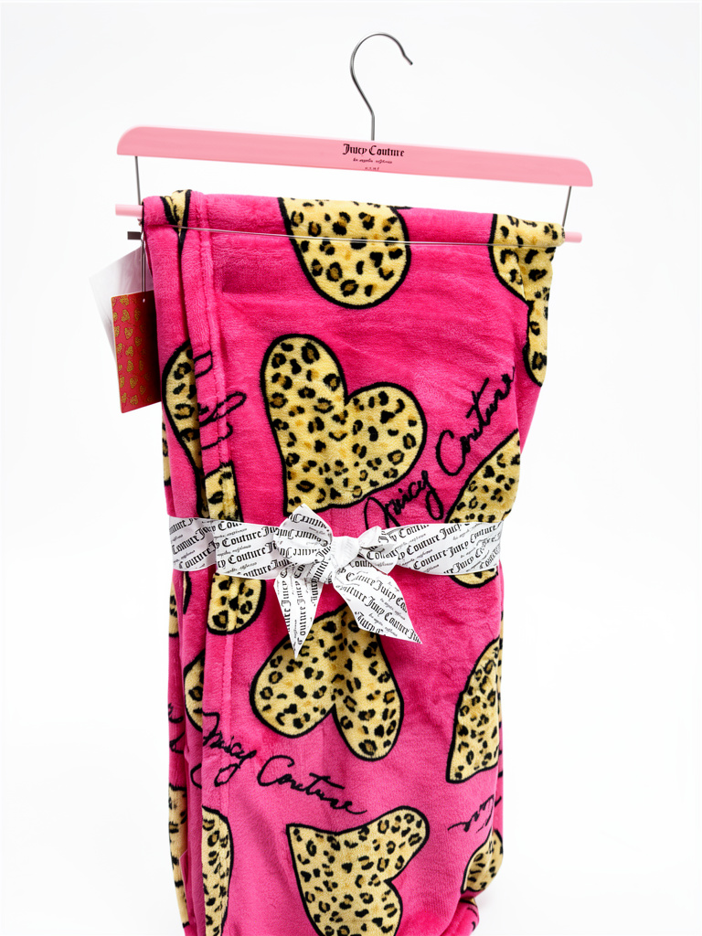 Manta Juicy corazón leopardo