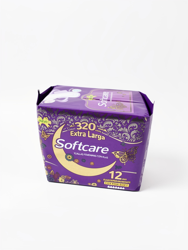 TOALLA FEMENINA CON ALAS SOFTCARE EXTRA LARGA