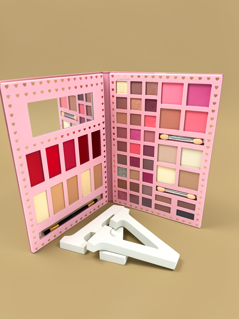 39 colores Paleta de sombras Set,Base,Delineador,iluminador,brillo labial, Sombra de ojos , glitter