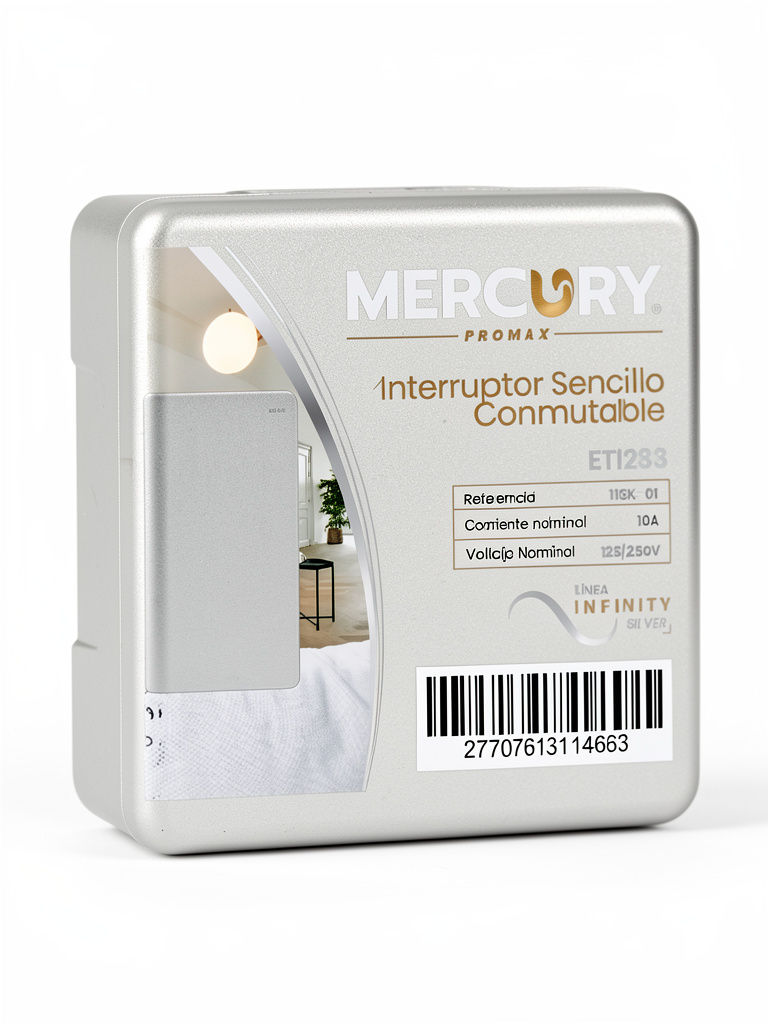 Mercury interruptor sencillo plata