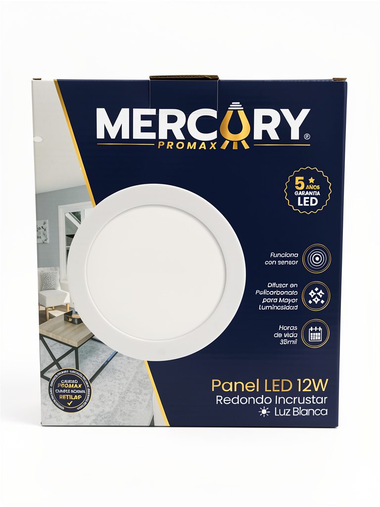 Mercury panel LED 12W blanco
