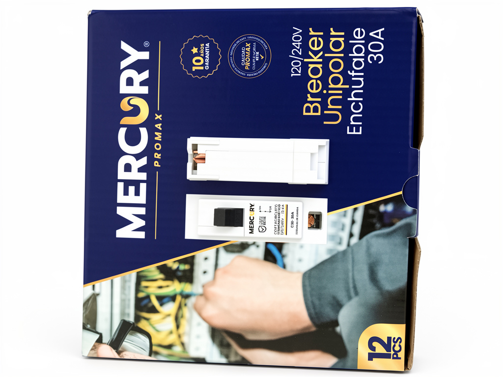 Mercury breaker unipolar blanco 30A