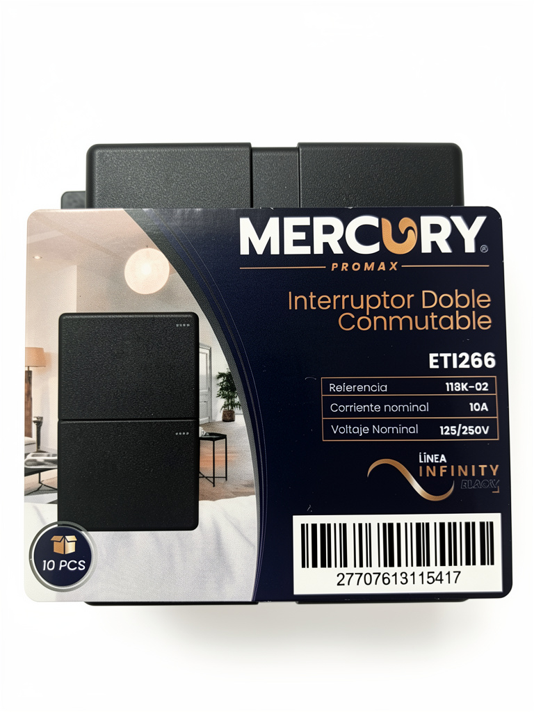 Mercury interruptor doble negro