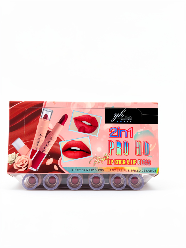 LIPSTICK & LIPGLOSS 2IN1 MATTE 24PCS YH-2111-1