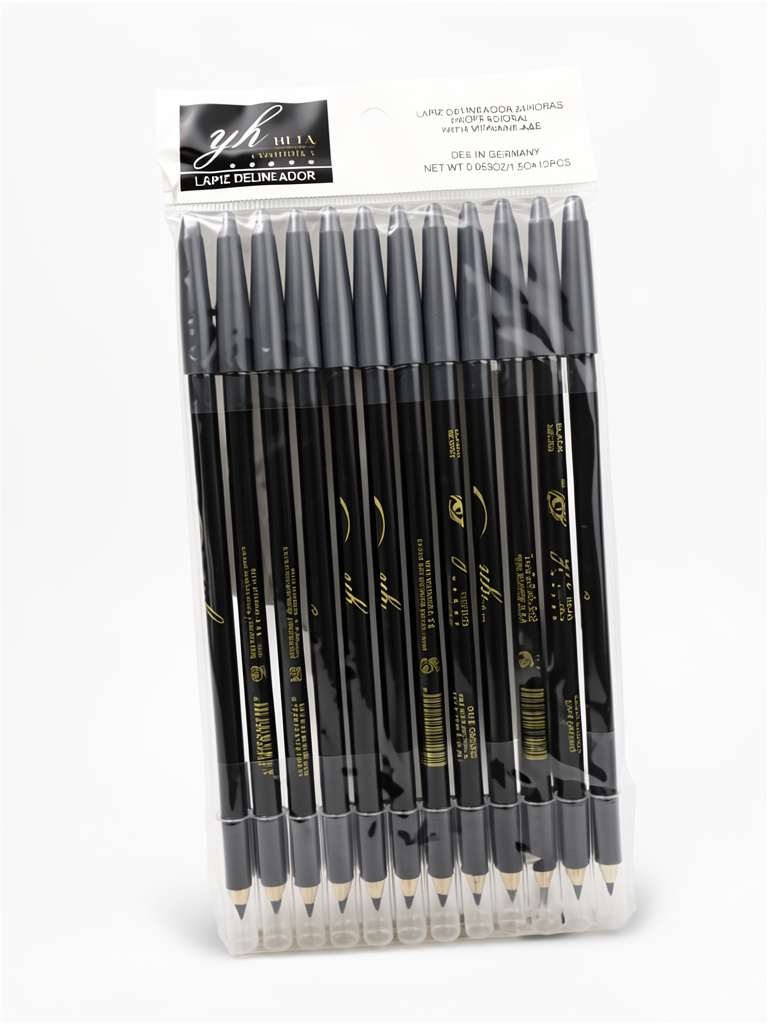 LAPIZ DELINEADOR NEGRO Y CHOCOLATE CON SACAPUNTAS 12PCS ML1800-2MO