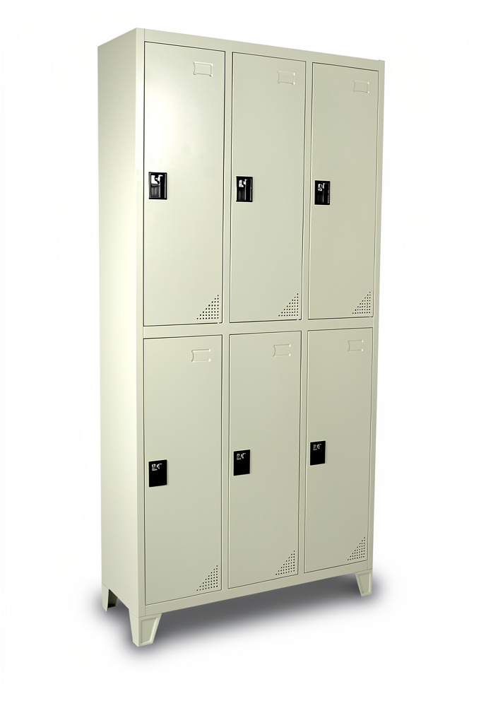 Locker de 6 compartimentos 190cms alto x 90cms frente x 36cm