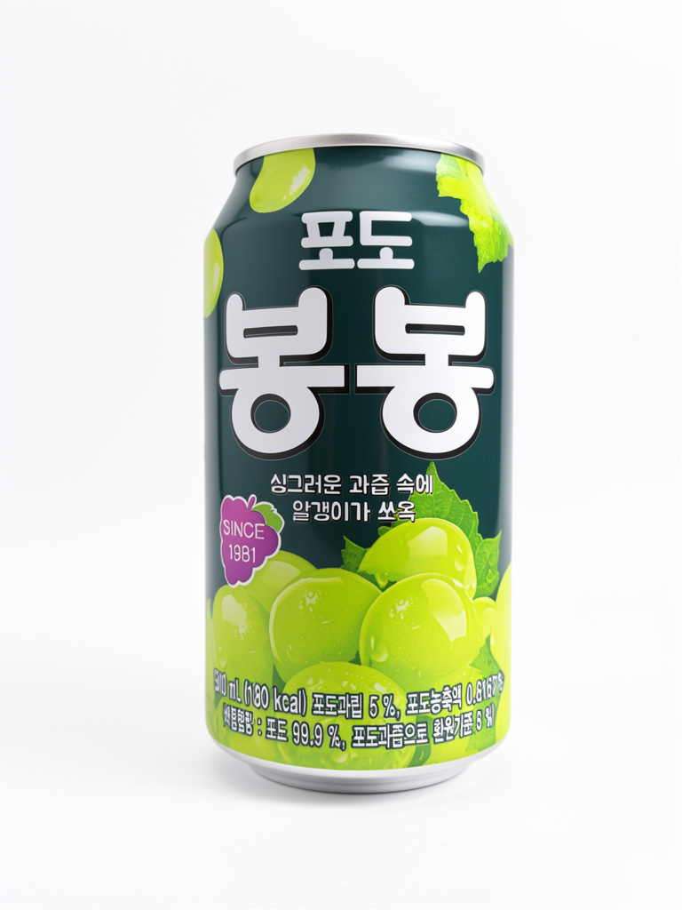Bebida coreana de uva con pulpa