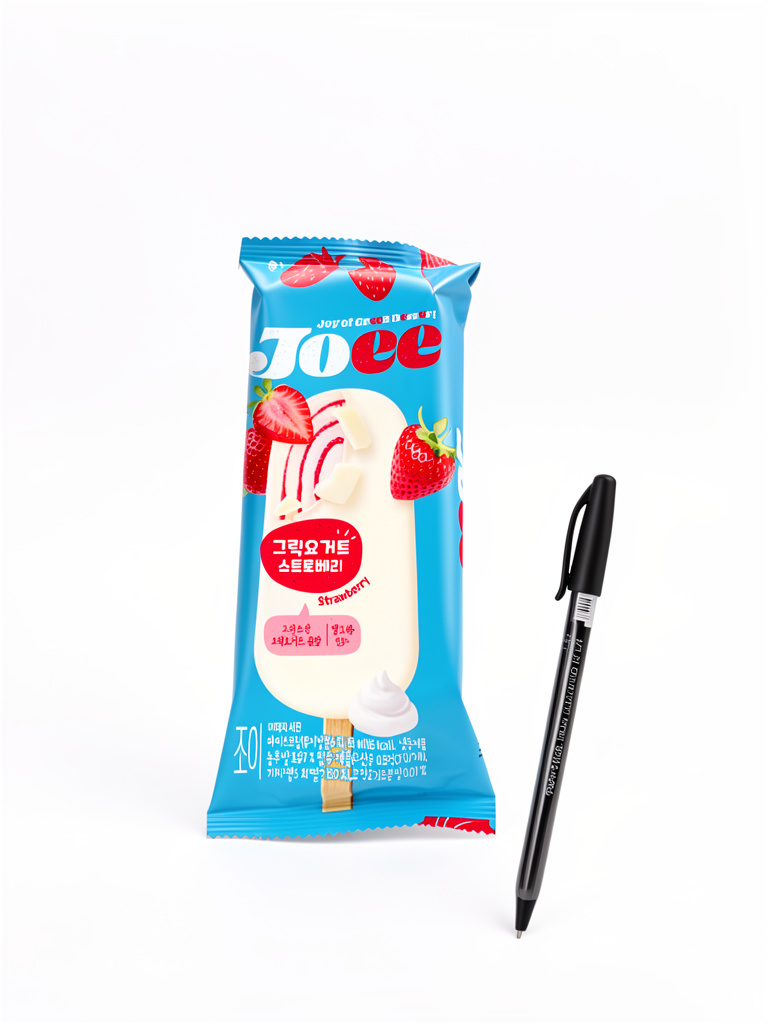 helado paleta yogurt griego y fresa