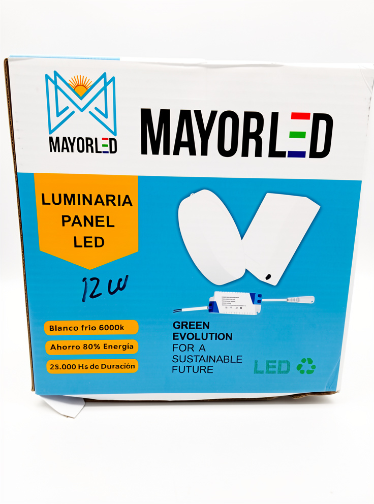 MAYORLED  LED 12 LUMINARIA PANEL LED CUADRADO