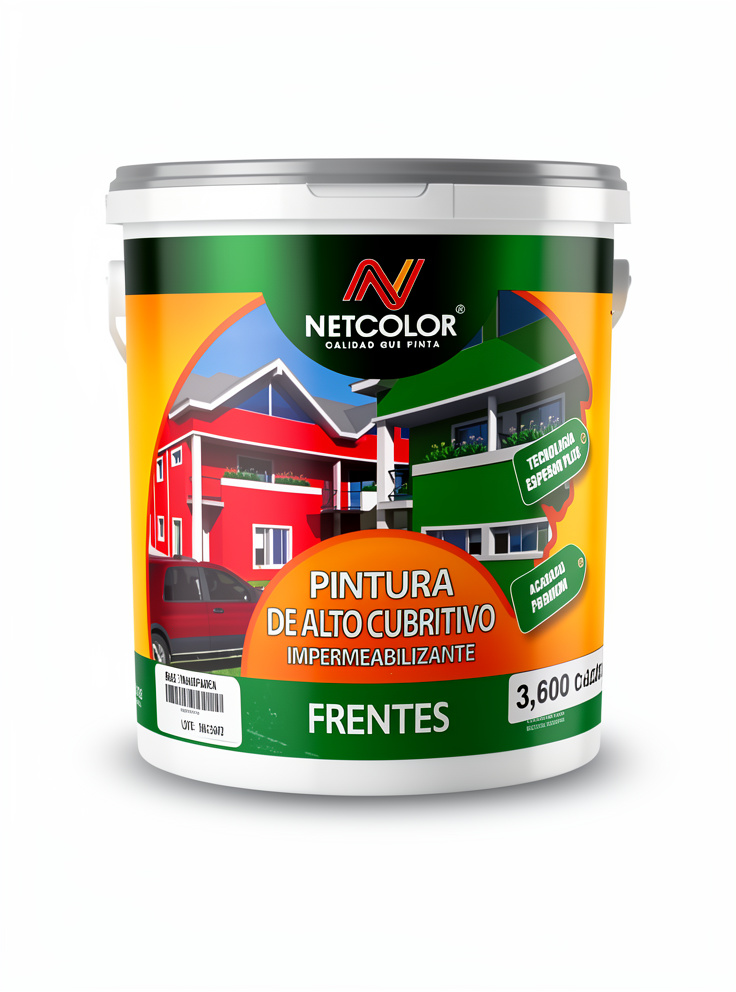 NETCOLOR 4L PINTURA DE ALTO CUBRITIVO FRENTE BASE TRANSPARENTE