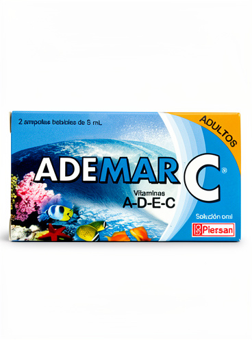 Ademar C Adultos x2 ampollas Bebibles (Vitamina B C) Piersan
