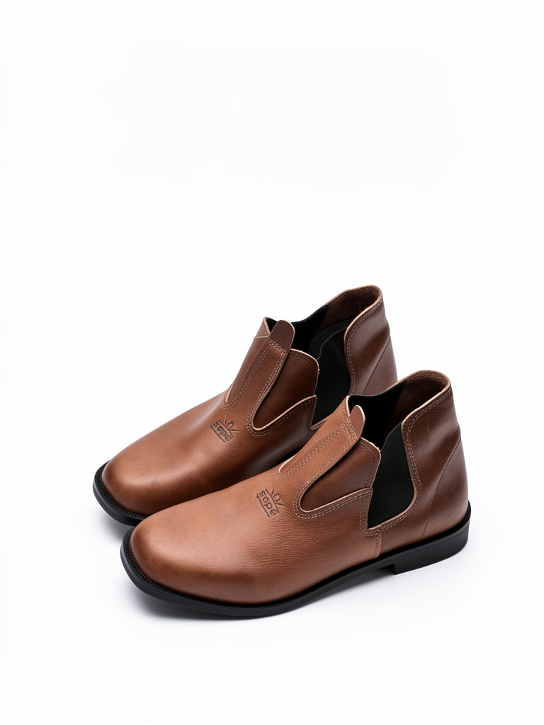 Botas caña cortas con elástico marrón