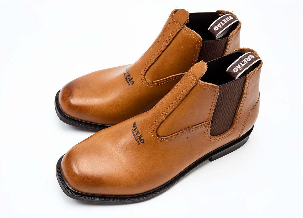 Botas caña corta con elástico marrón claro