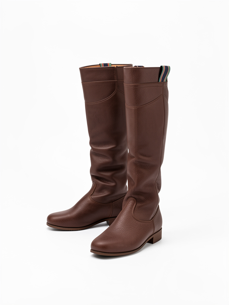 Botas marrones altas de cuero