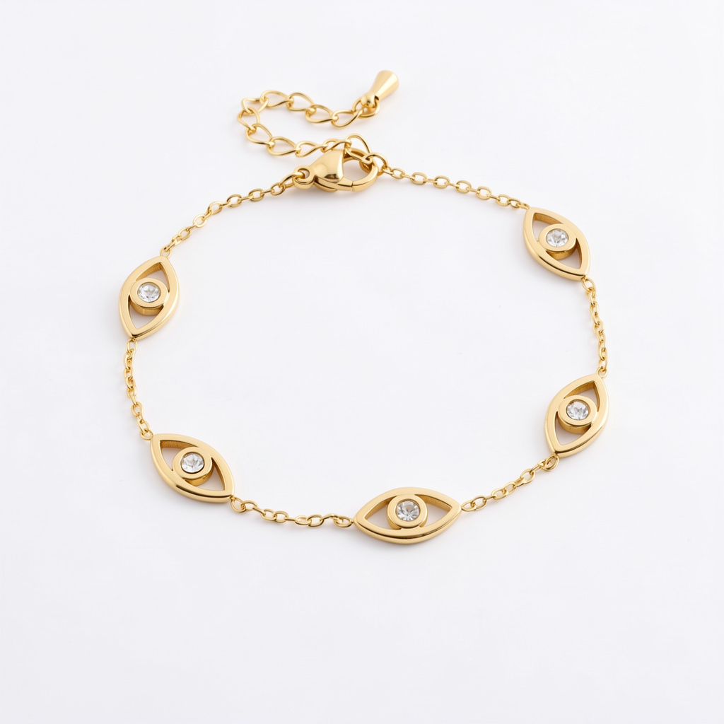 Pulsera Ojo turco dorado