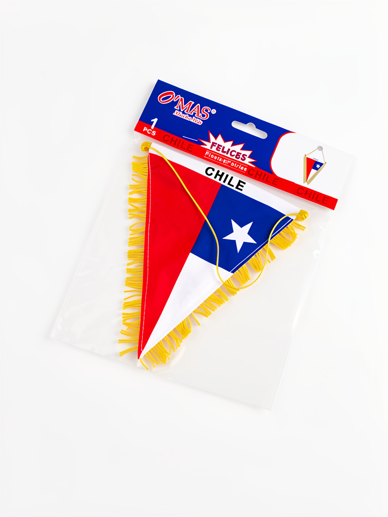 BANDERIN DE CHILE PARA AUTO 12 X 27 CMS