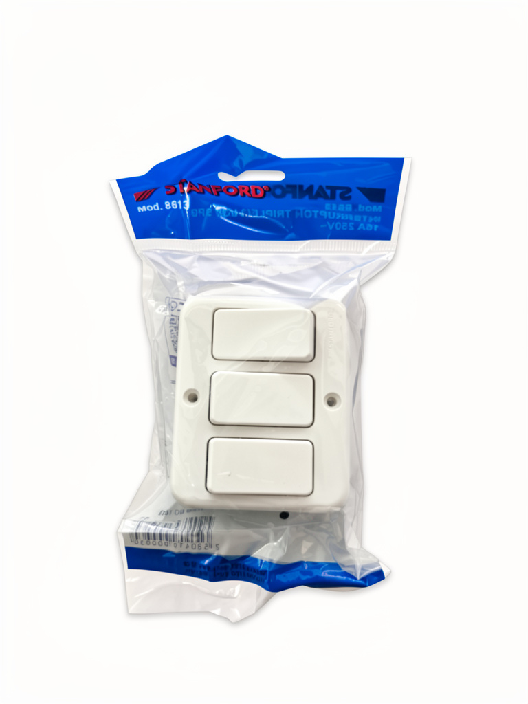 Stanford blanco interruptor triple sobreponer
