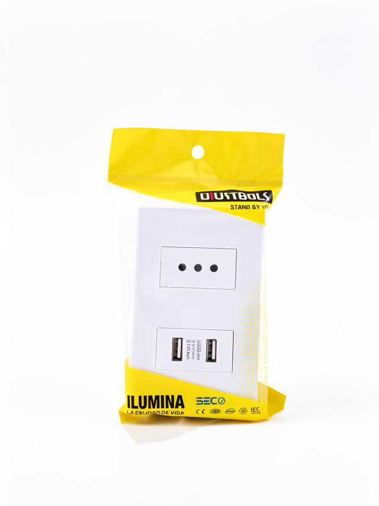 enchufe simple 10A + USB