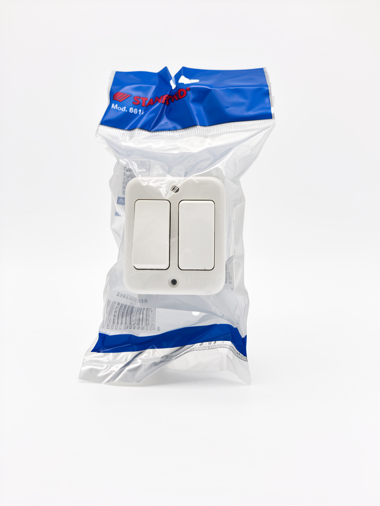 Stanford interruptor blanco doble sobreponer