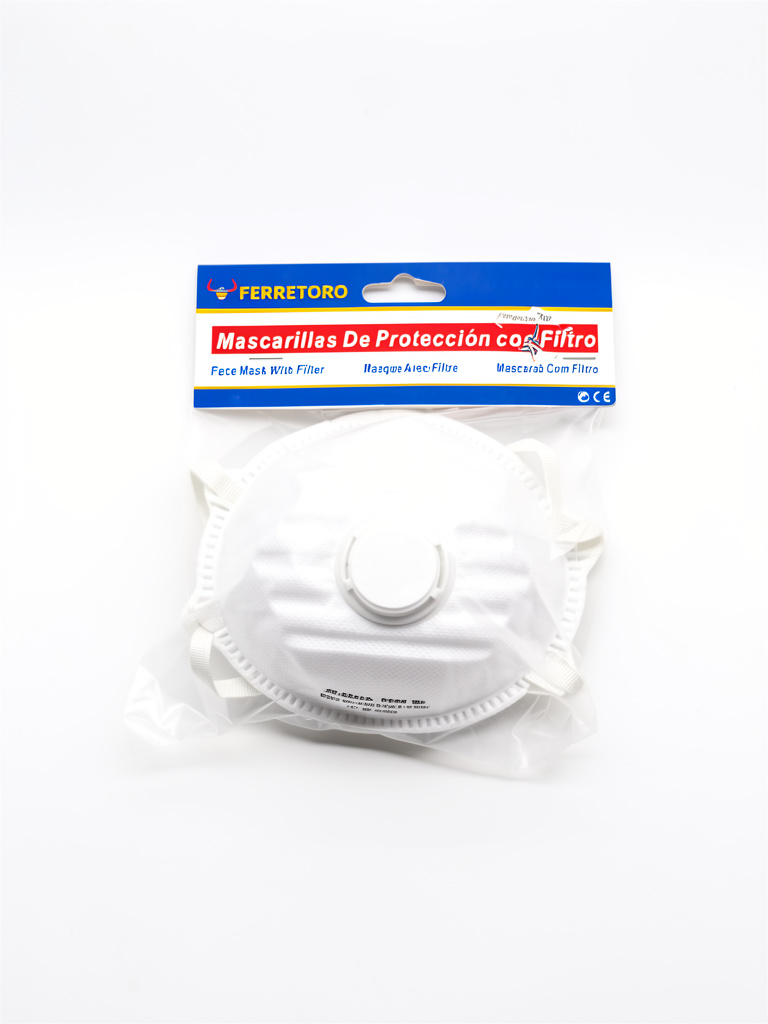 mascarilla blanca con filtro