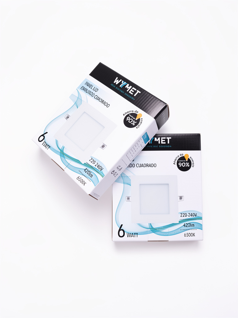 panel LED embutido cuadrado 6W