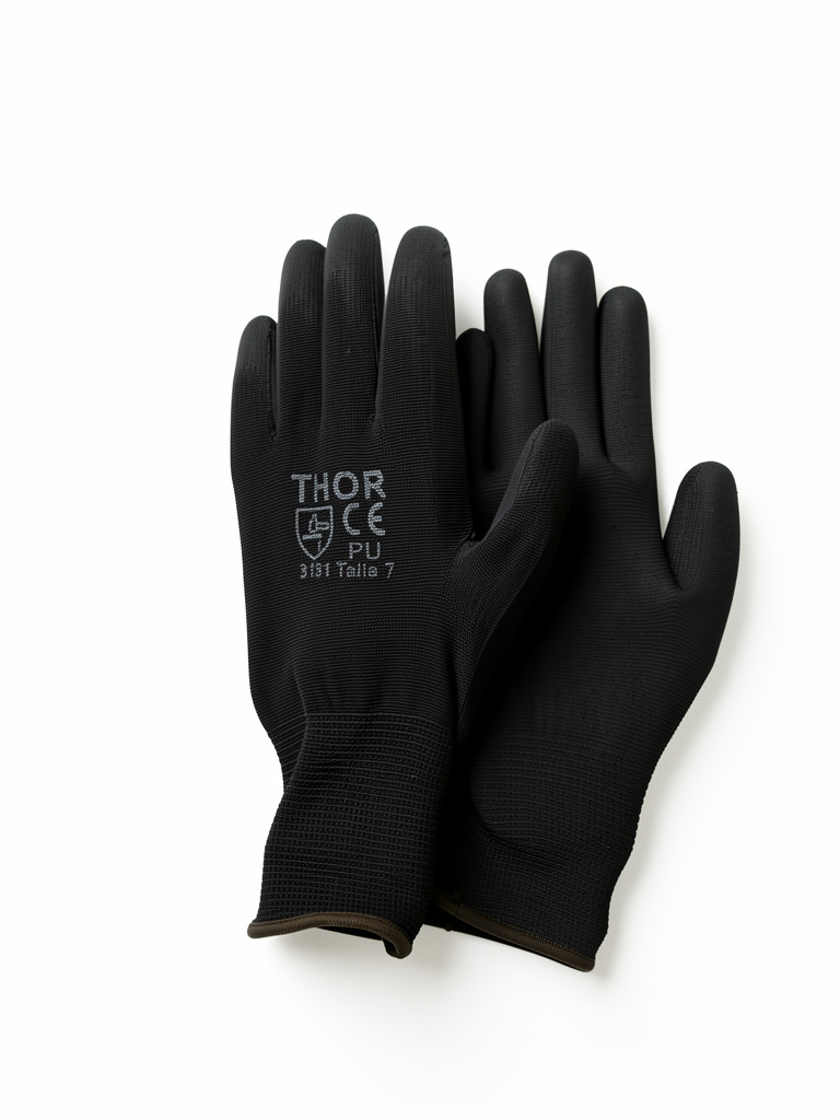 Guantes negros de trabajo talla 7
