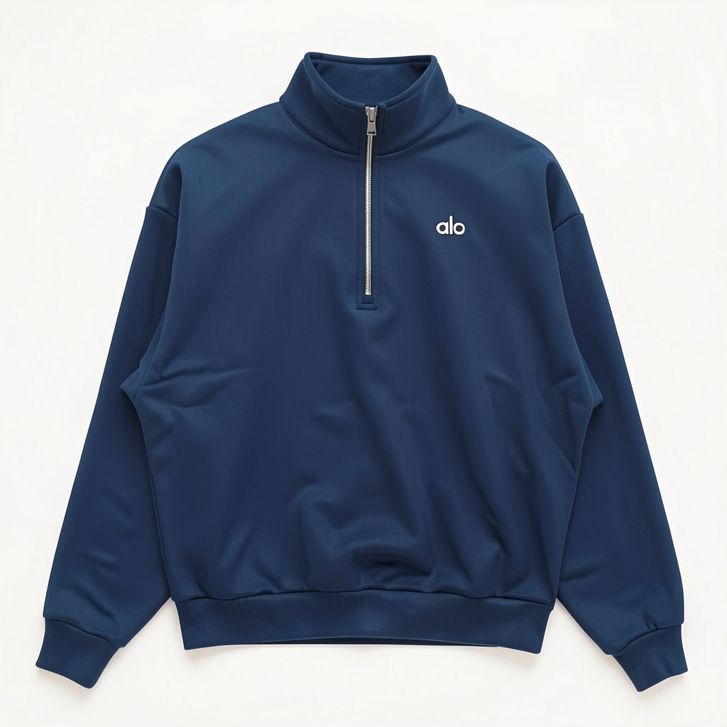 ALO Jersey Accolade con cremallera de 1/4 Navy