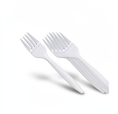 Tenedor Plástico Blanco #7