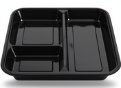 Bandeja Plástico Negro 3D C/Tapa 25U