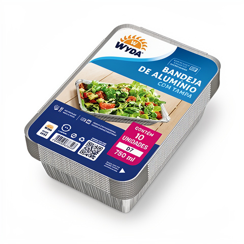 Bandeja Aluminio C/Tapa D7 10x750 ml