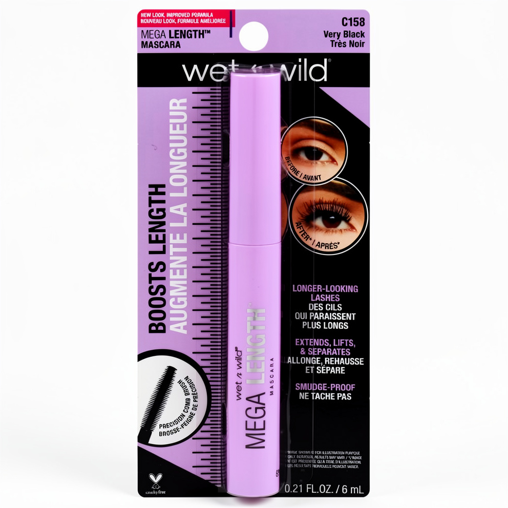 Máscara de pestañas Mega Length Negra wet n wild