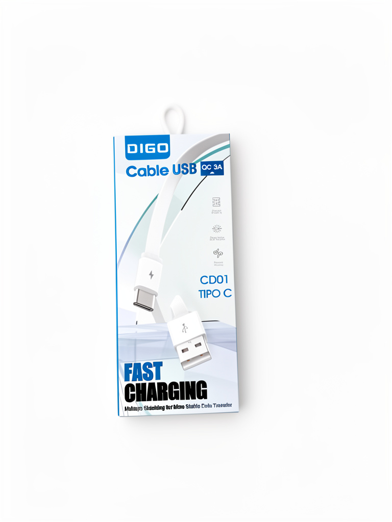 Cable USB Tipo C blanco 1M
