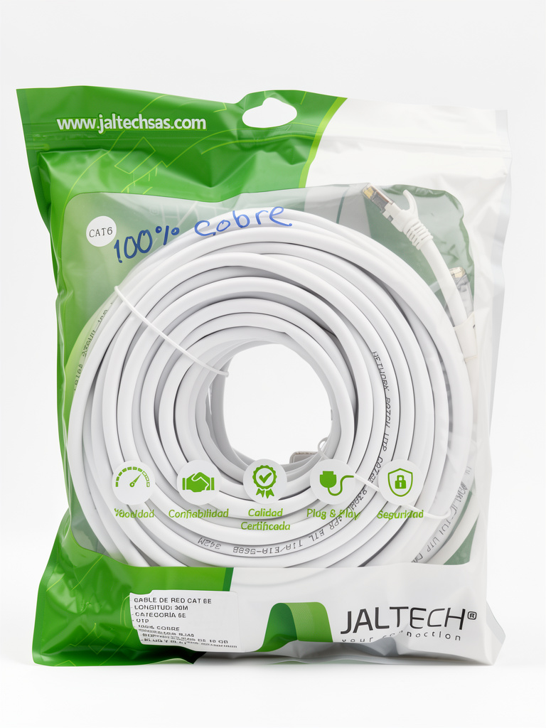 Cable UTP Cat 6E 30M 100% Cobre