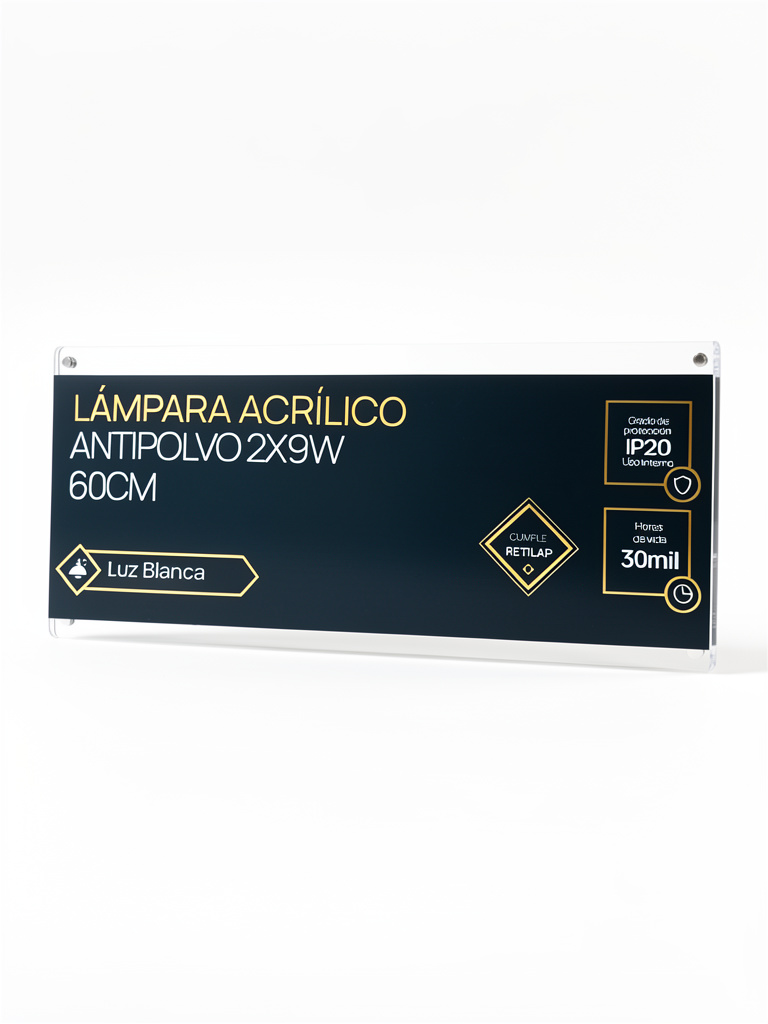Lámpara Luz Blanca 18w 60x8cm