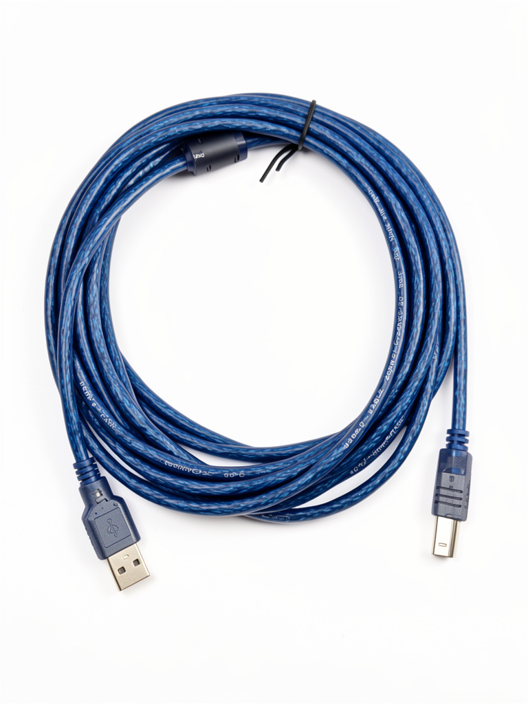 Cable USB impresora azul cristal 5M