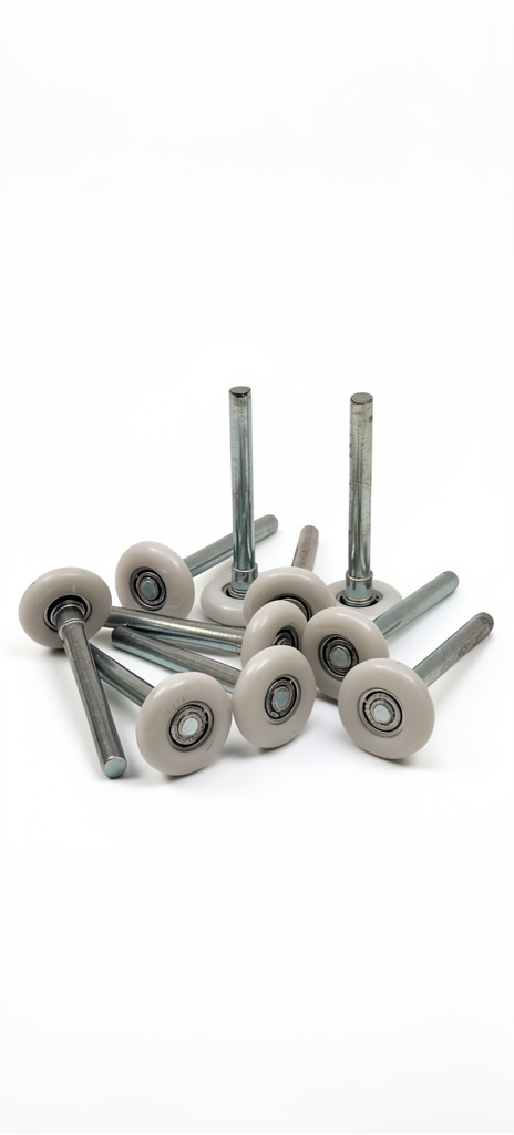 CARRETILLA PARA PORTON ASCENDENTE RODILLO O RODAJA DE NAILON CON VASTAGO PARA PUERTA DE GARAGE O PORTON ASCENDENTE