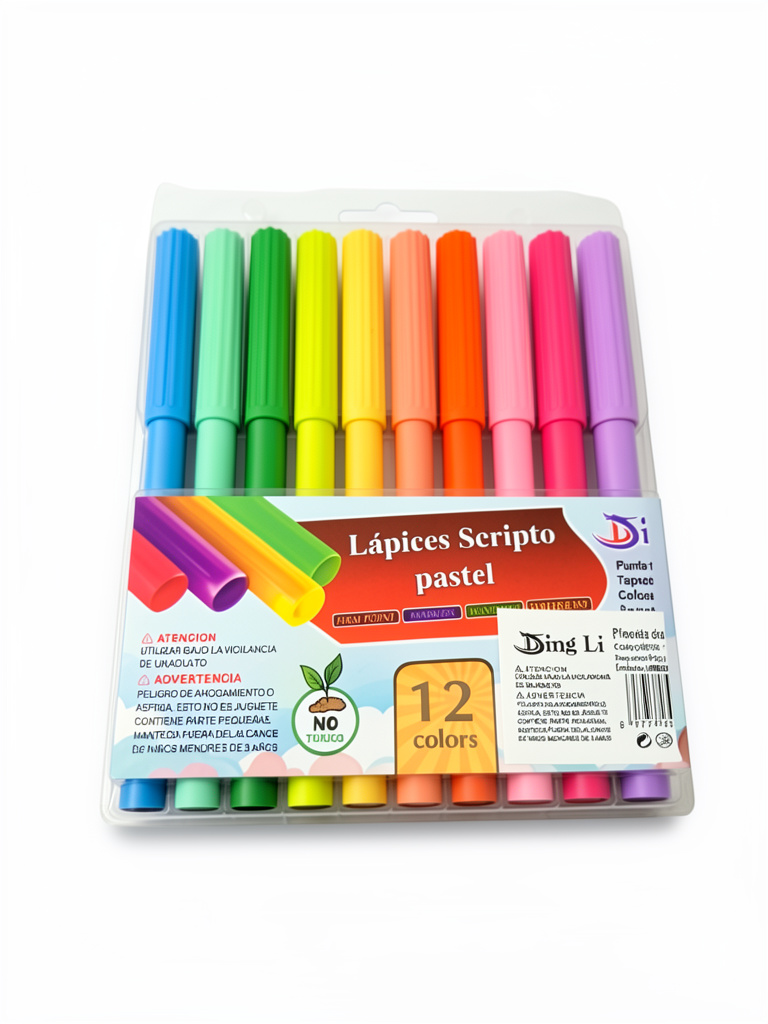 Lápices scripto pastel 12 colores
