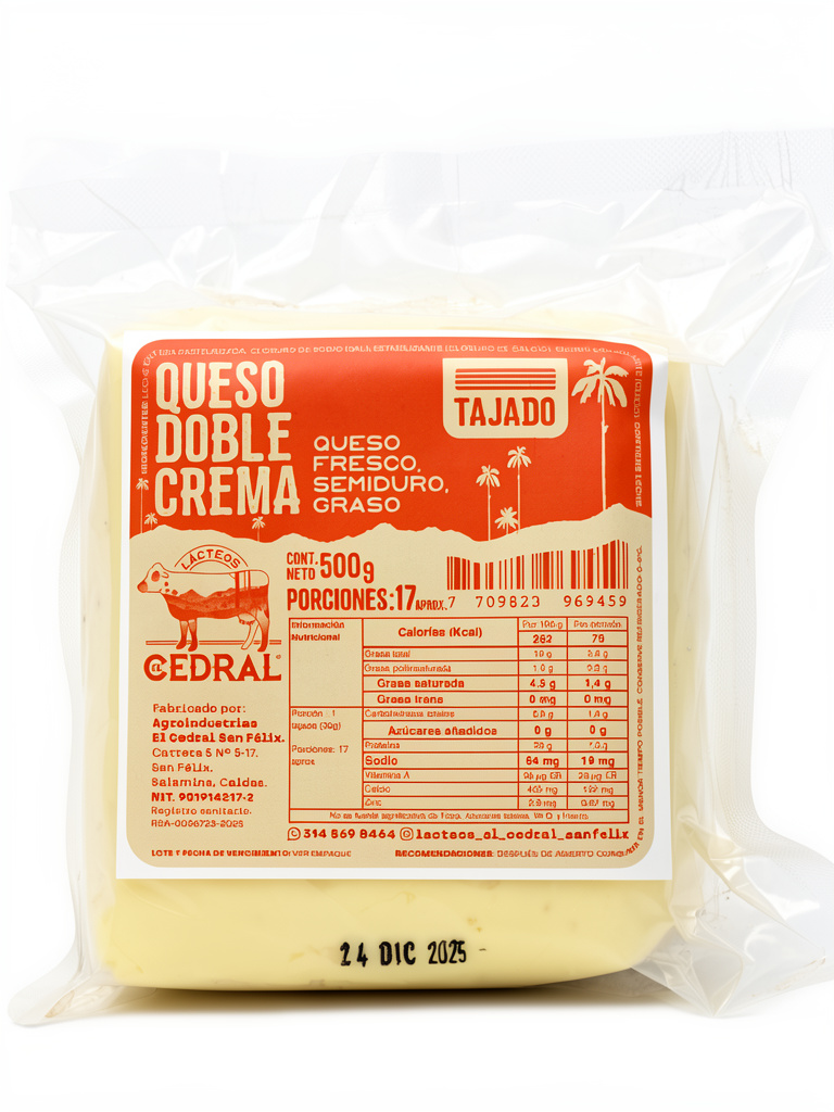 CEDRAL TAJADO X 500gr DOBLE CREMA