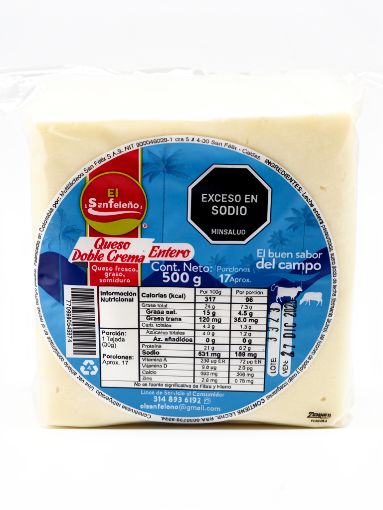 SANFELEÑO TAJADO X 500gr DOBLE CREMA