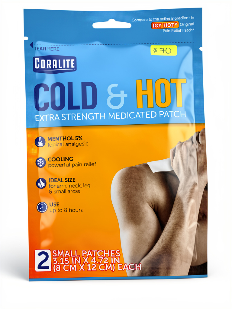 Parche para aliviar dolor con efecto frio y caliente